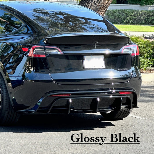 Tesla Model Y diffuser Replacement with hitch cover Gloss Black With installtion
