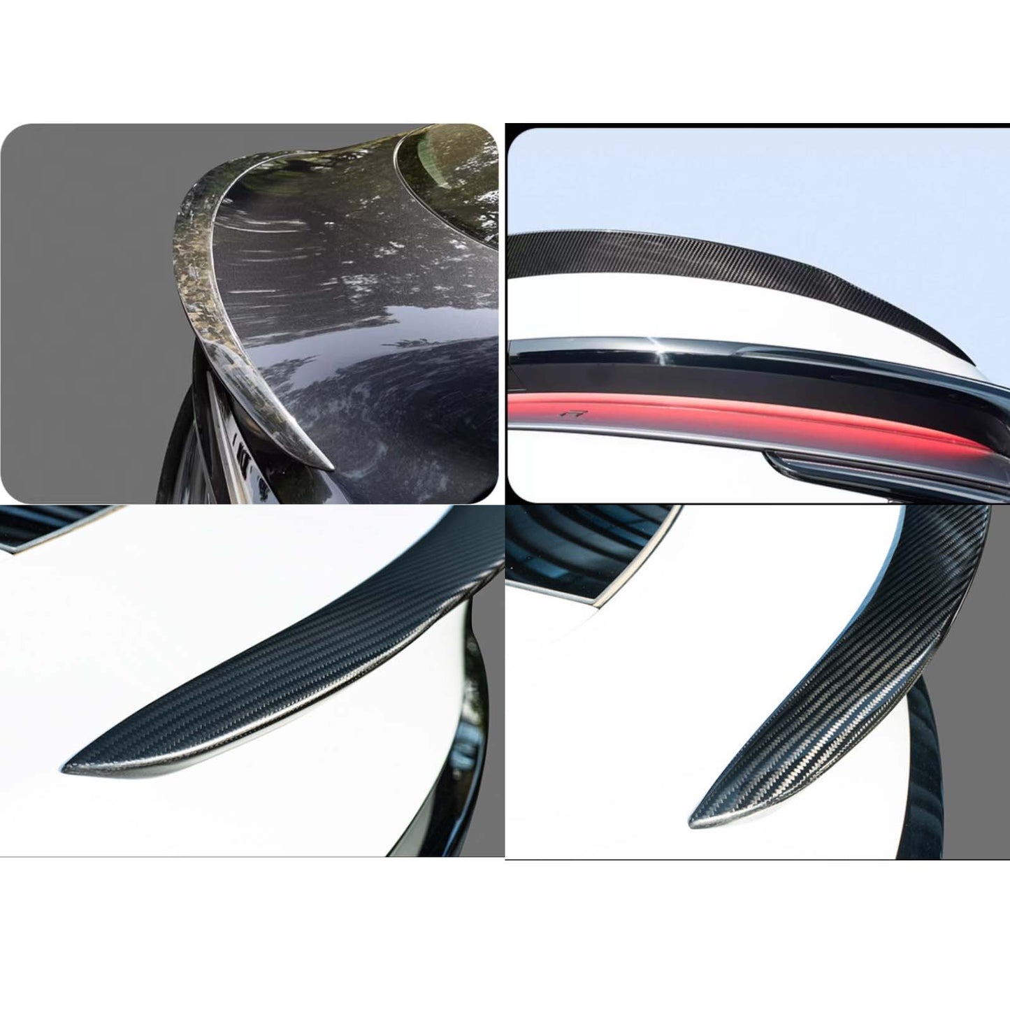 Real Carbon Fiber Rear Spoiler For Tesla Model 3 Y 2018-2028 Performance Sport Style
