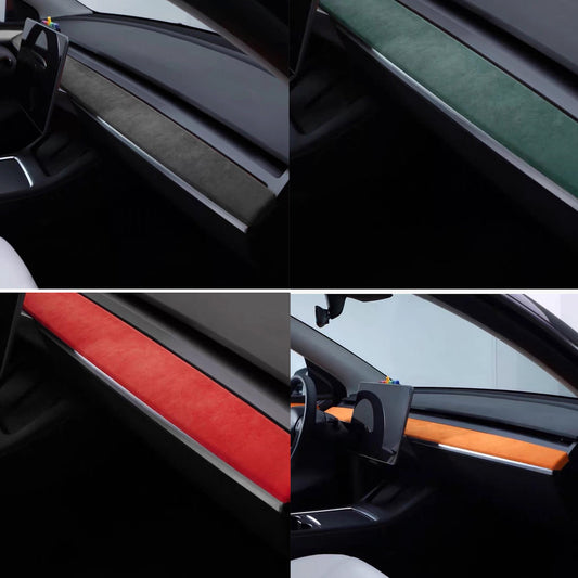 Tesla Model 3 Model Y Alcantara Dashboard Cover Wrap & Inner Front Door Trim Panel Armrest Cover