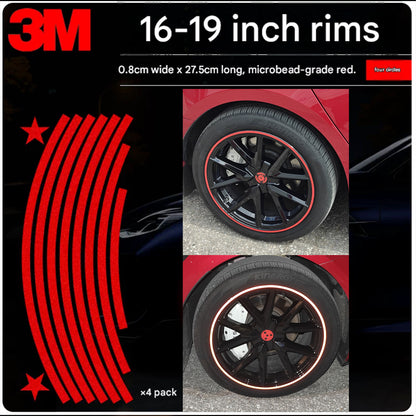 Car Wheel Rim Reflective Sticker 16inch to 21 inch