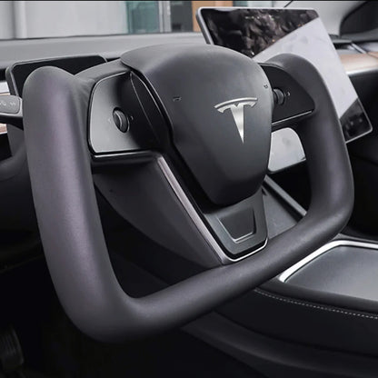 Tesla Model 3 / Y Yoke Steering Wheel Carbon Fiber Black Style C