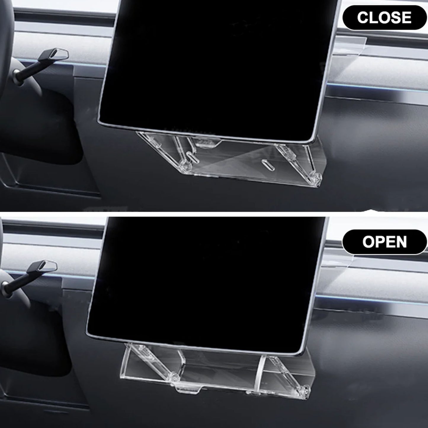 Tesla Model Y Model 3 Highland/Juniper Under Screen Storage Box Behind Screen Holder Hidden Shelf Tray