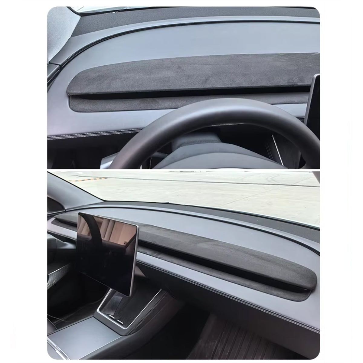 Tesla Model 3 Model Y Alcantara Dashboard Upper and Lower Cover 4 pcs set