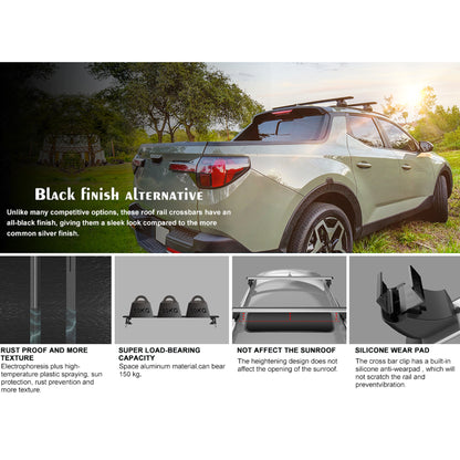 Roah Trip Heavy Duty High Quality Crossbar FLUSH / RAISED Roof Rack Crossbars Full Set Free shipping