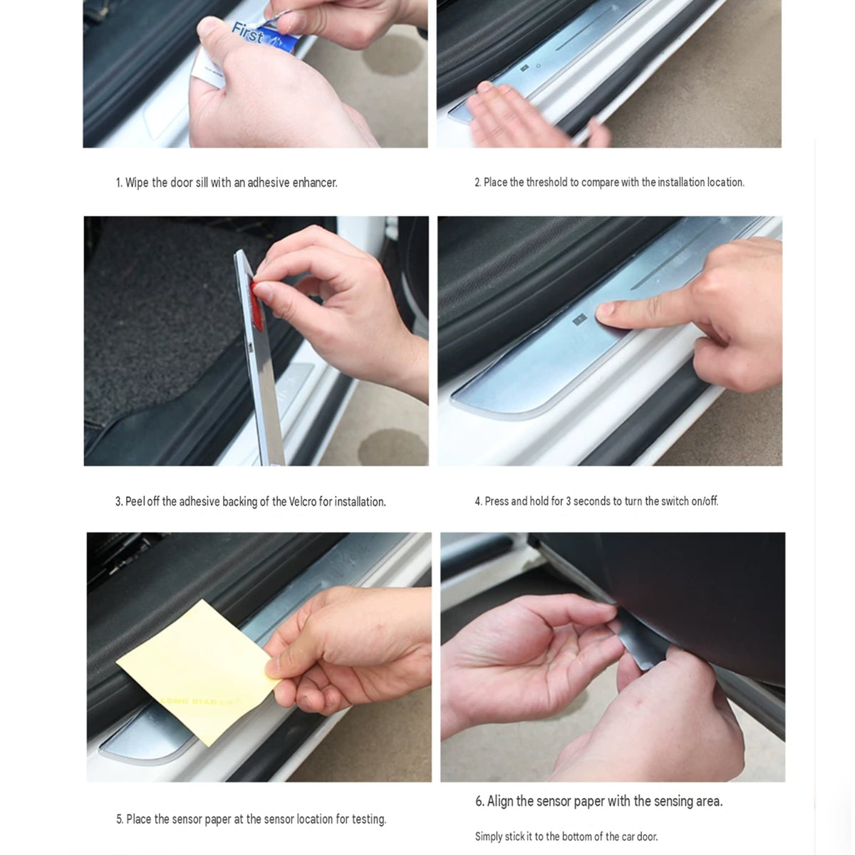 Tesla Model 3/Y Magnetic illuminated Pedal Welcome Light Door Sill 4 pcs