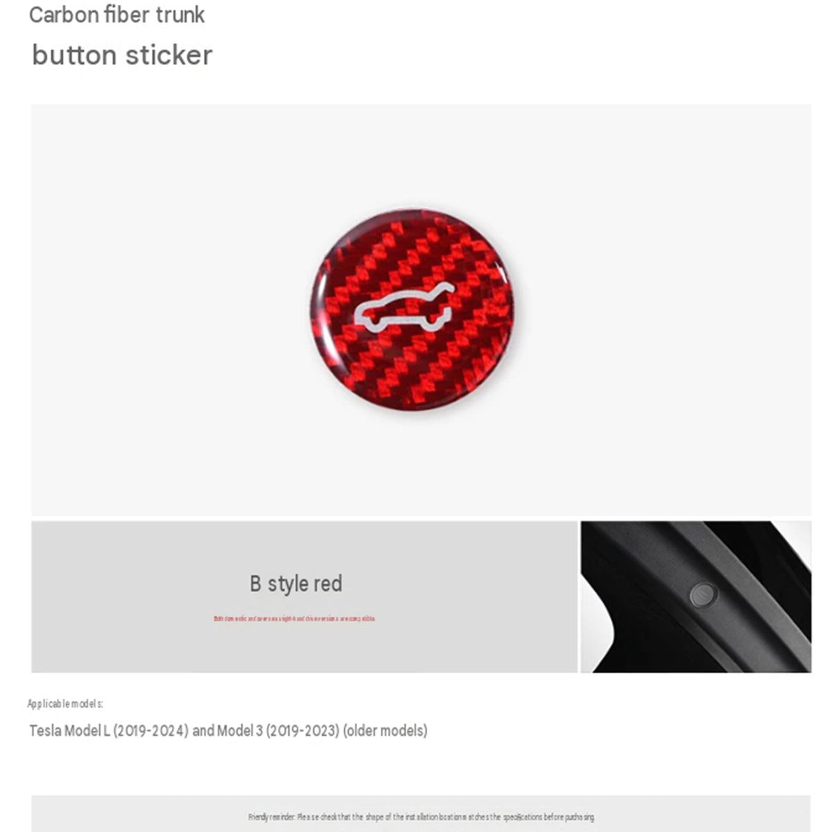 Model 3 / Model Y Interior Carbon Fiber Sticker