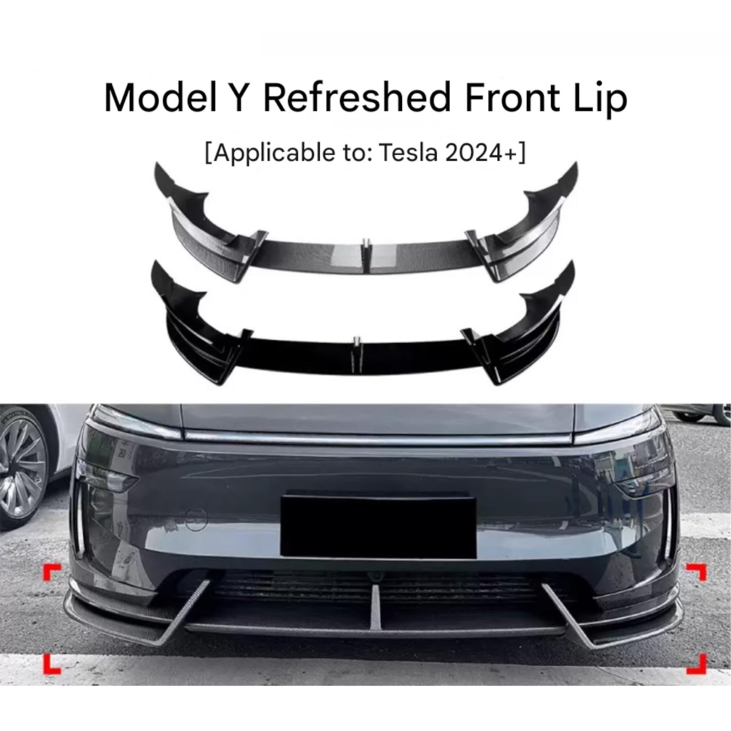Tesla Model Y Juniper 2025+ Front Lip Spoiler V2