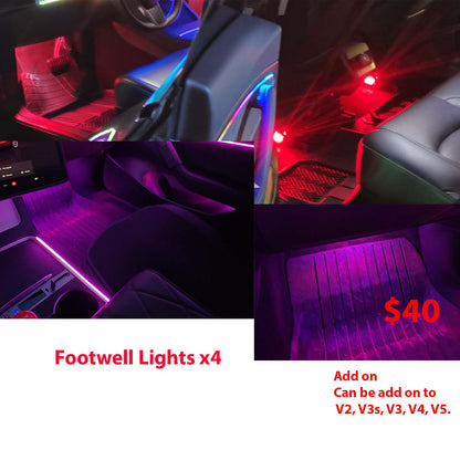 Model 3 Model Y Acrylic Ambient Lights Auto ON Off with installation
