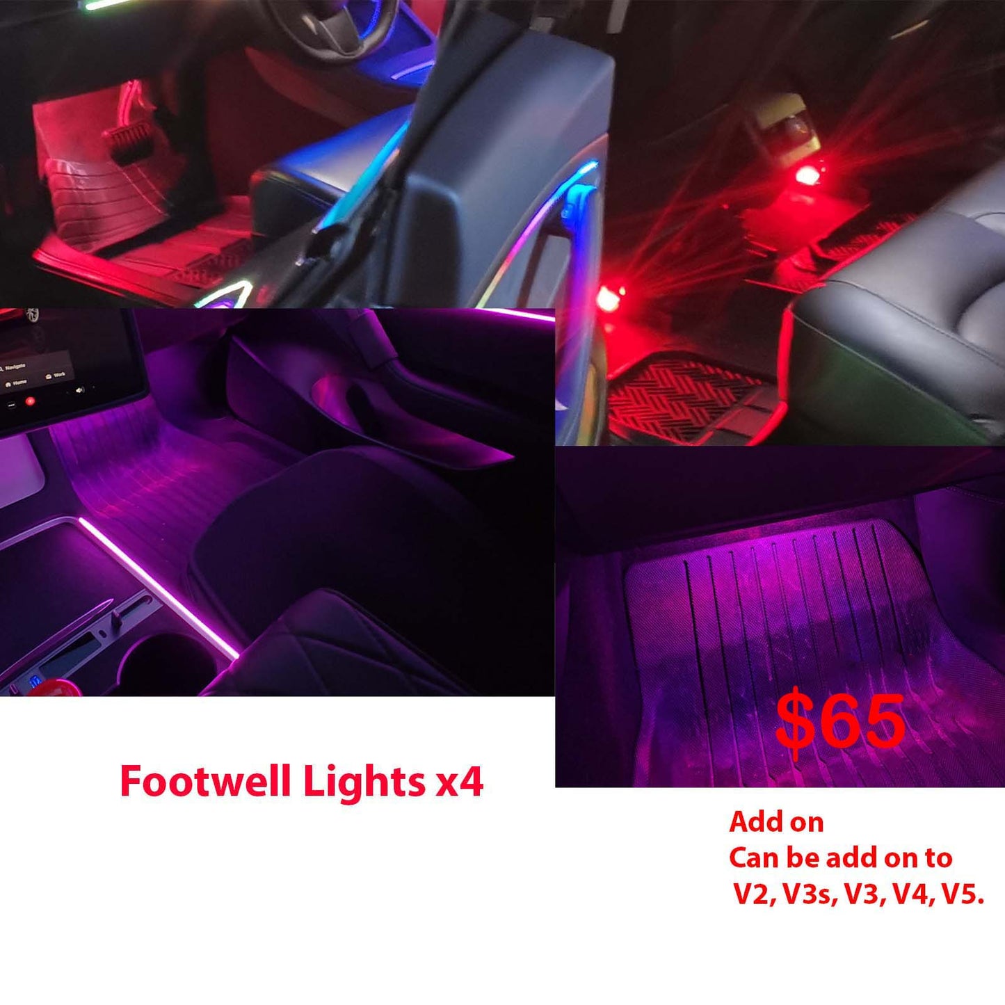 Model 3 Model Y Highland Juniper Acrylic Ambient Lights Auto ON Off with installation