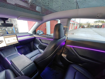 Model 3 Model Y All Around Acrylic Ambient Lights Auto ON Off with installation V4D