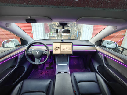 Model 3 Model Y All Around Acrylic Ambient Lights Auto ON Off with installation V4D
