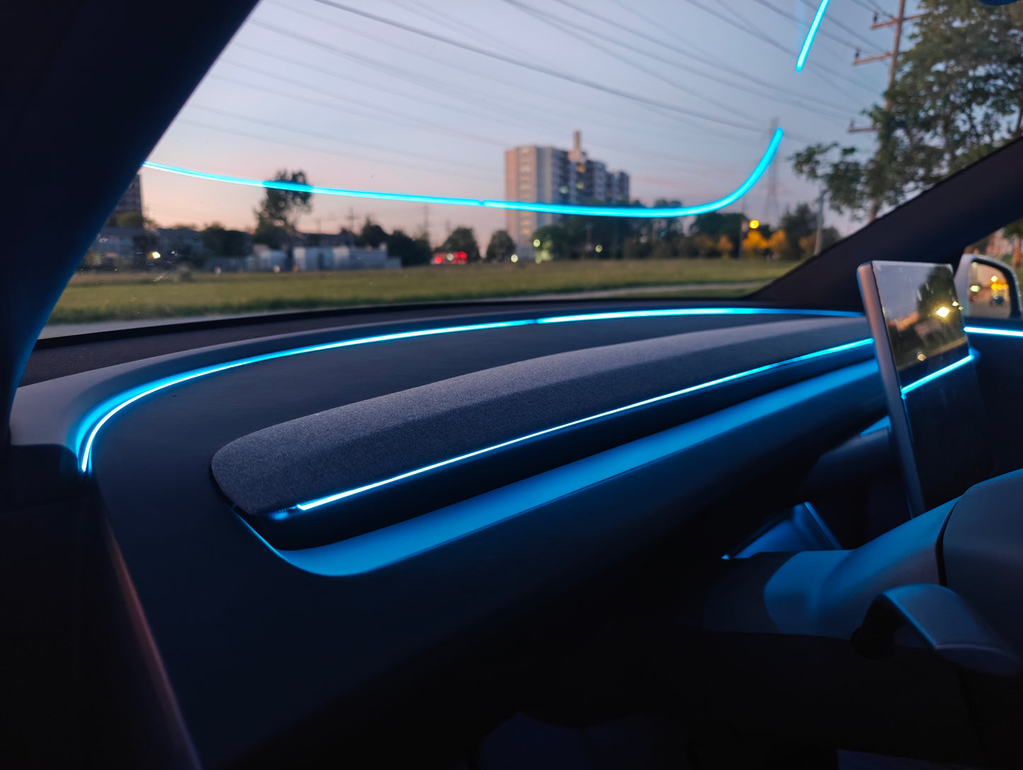 2026+ Model y standard range Acrylic Ambient Lights Auto ON Off with installation