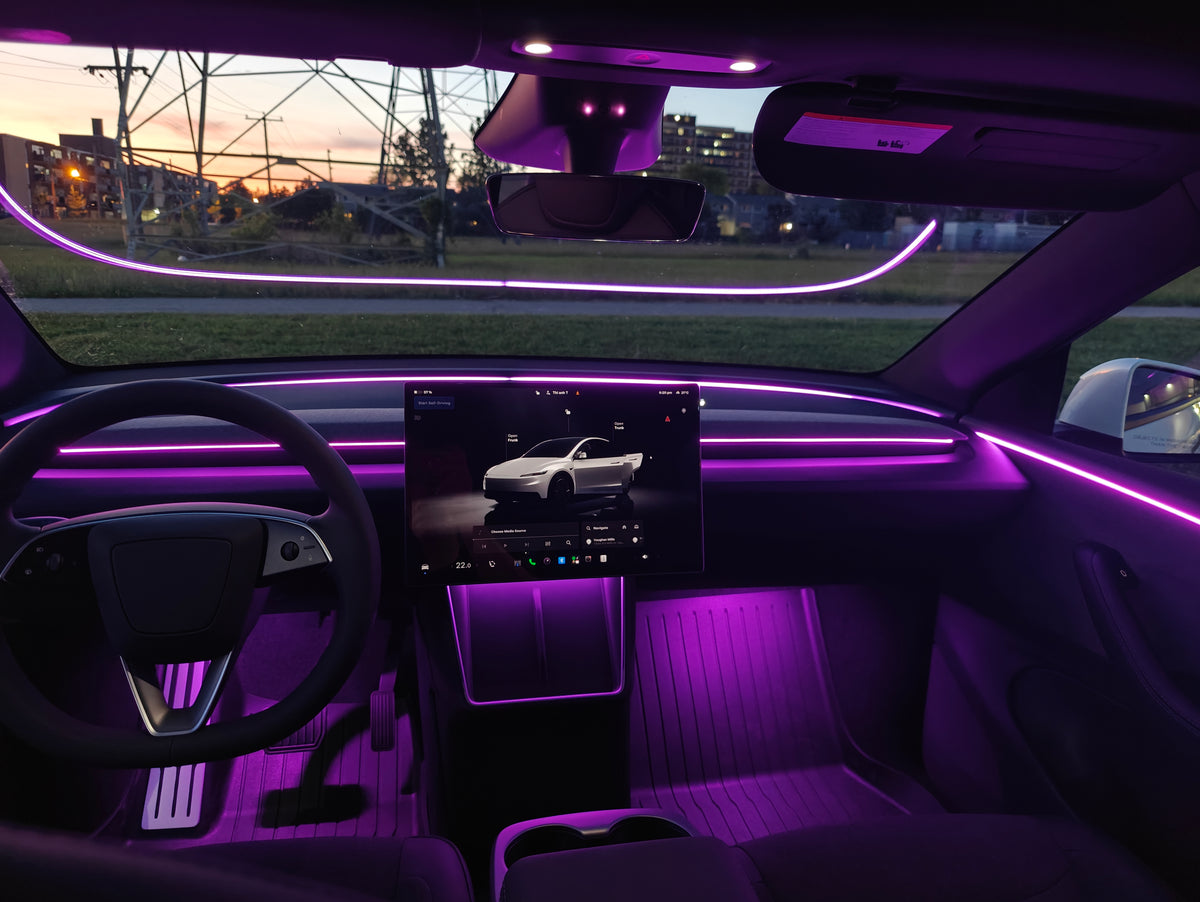 2026+ Model y standard range Acrylic Ambient Lights Auto ON Off with installation