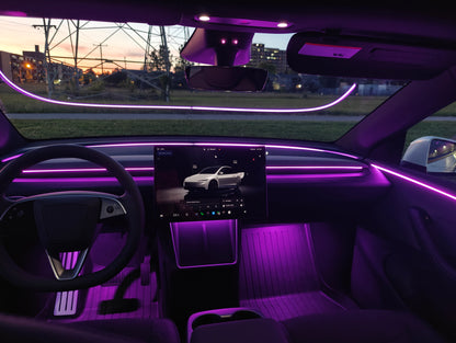2026+ Model y standard range Acrylic Ambient Lights Auto ON Off with installation
