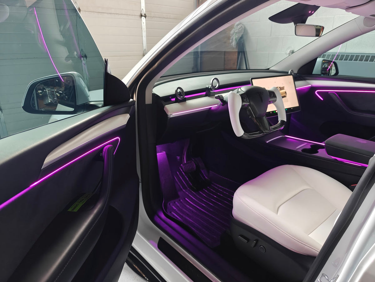 Model 3 Model Y Acrylic Ambient Lights Auto ON Off with installation