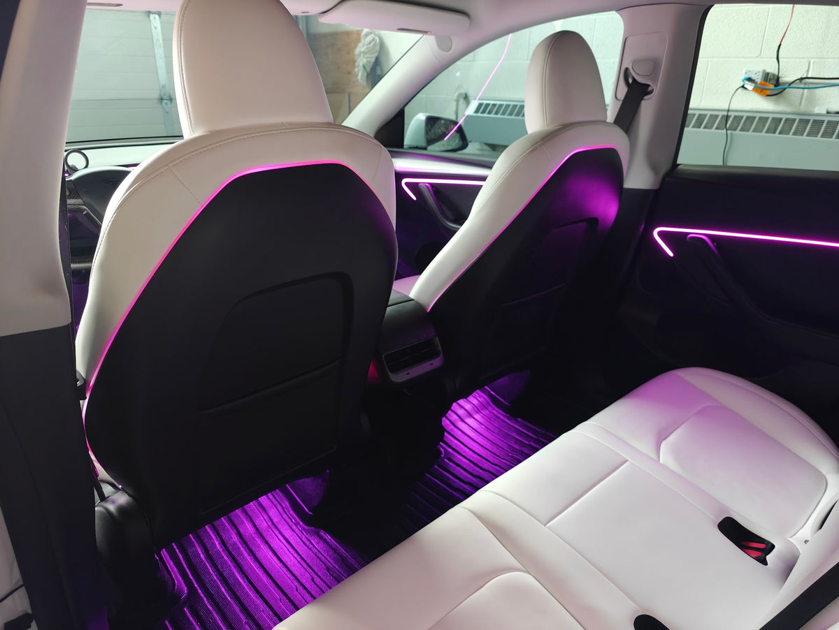 Model 3 Model Y Acrylic Ambient Lights Auto ON Off with installation
