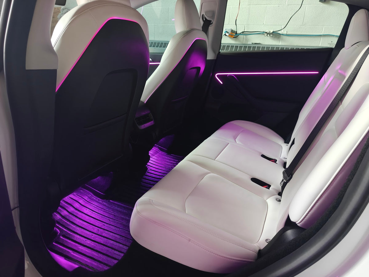 Model 3 Model Y Acrylic Ambient Lights Auto ON Off with installation