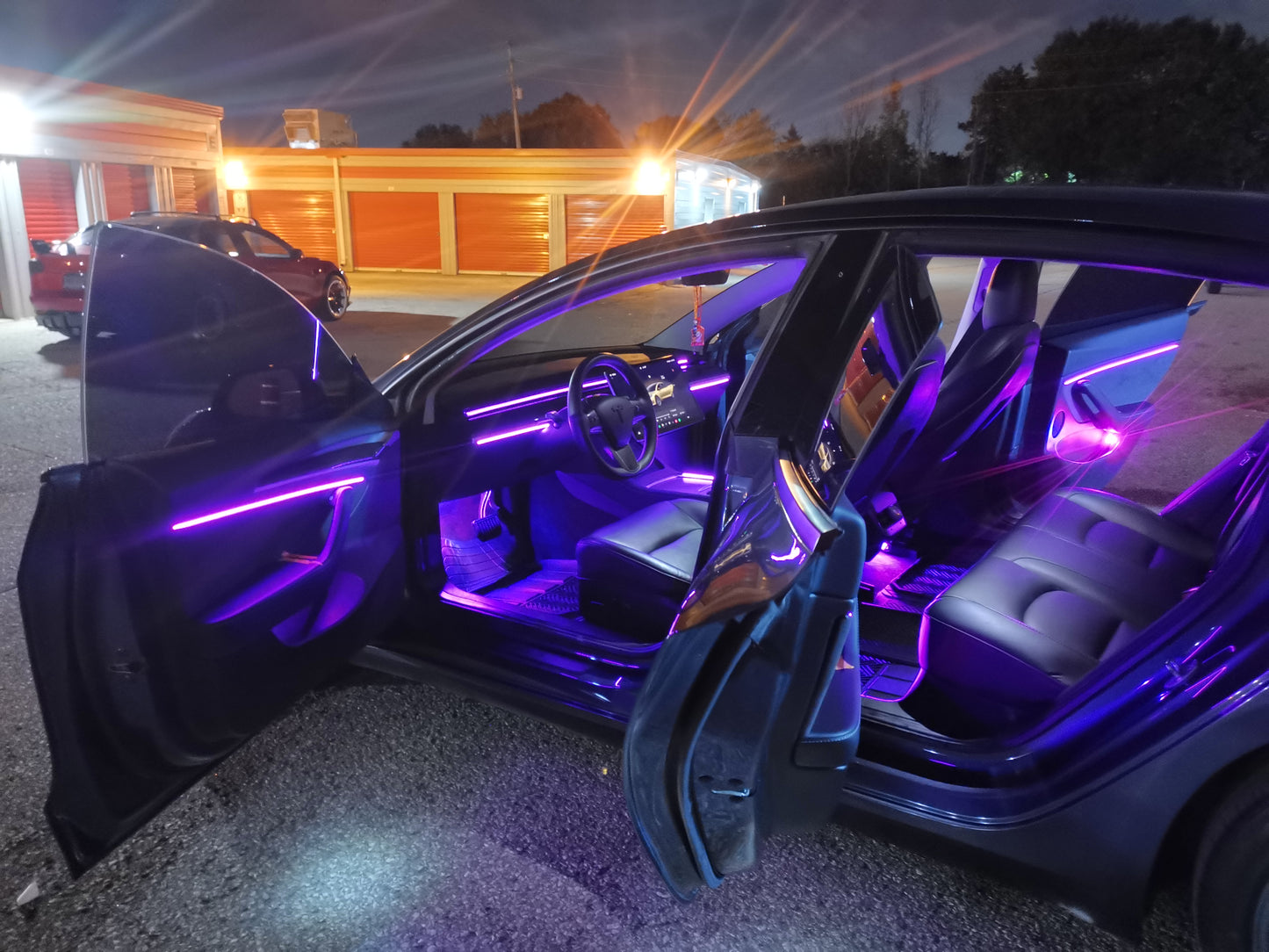 Model 3 Model Y All Around Acrylic Ambient Lights Auto ON Off with installation V4D