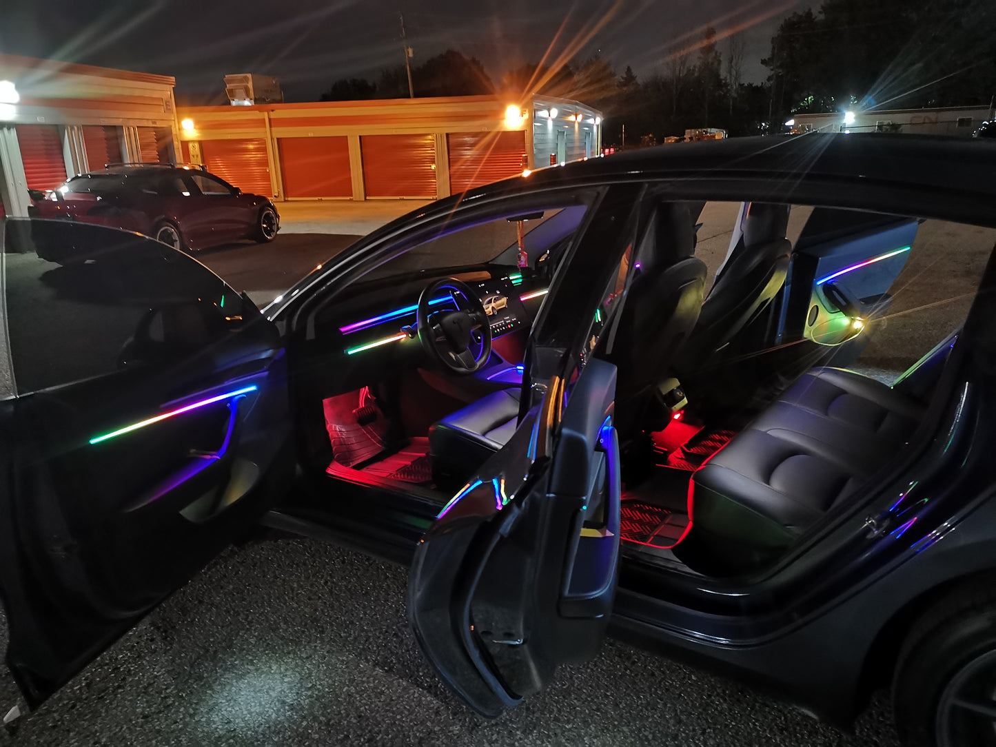 Model 3 Model Y All Around Acrylic Ambient Lights Auto ON Off with installation V4D