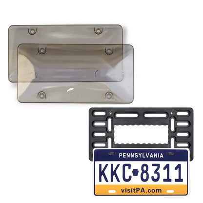 License Plate Covers Light Smoke