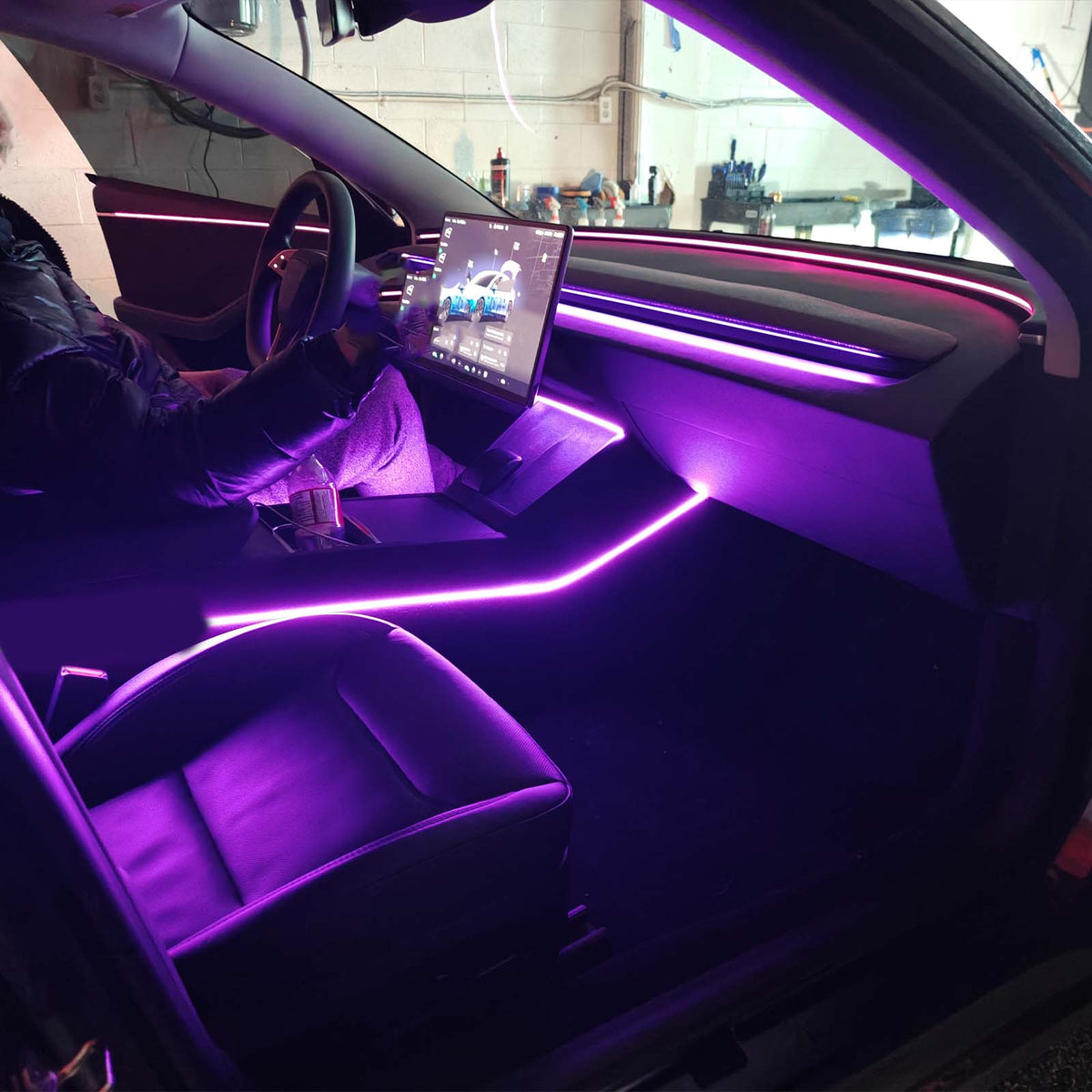 Model 3 Model Y Highland Juniper Acrylic Ambient Lights Auto ON Off with installation