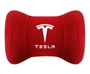 Tesla Soft Memory Foam Customized Car Headrest Pillow Neck Pillow 1pcs Black Red Light Gray