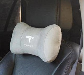 Tesla Soft Memory Foam Customized Car Headrest Pillow Neck Pillow 1pcs Black Red Light Gray