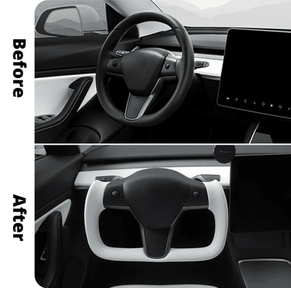 Tesla Model 3 / Y Yoke Steering Wheel Carbon Fiber Style B