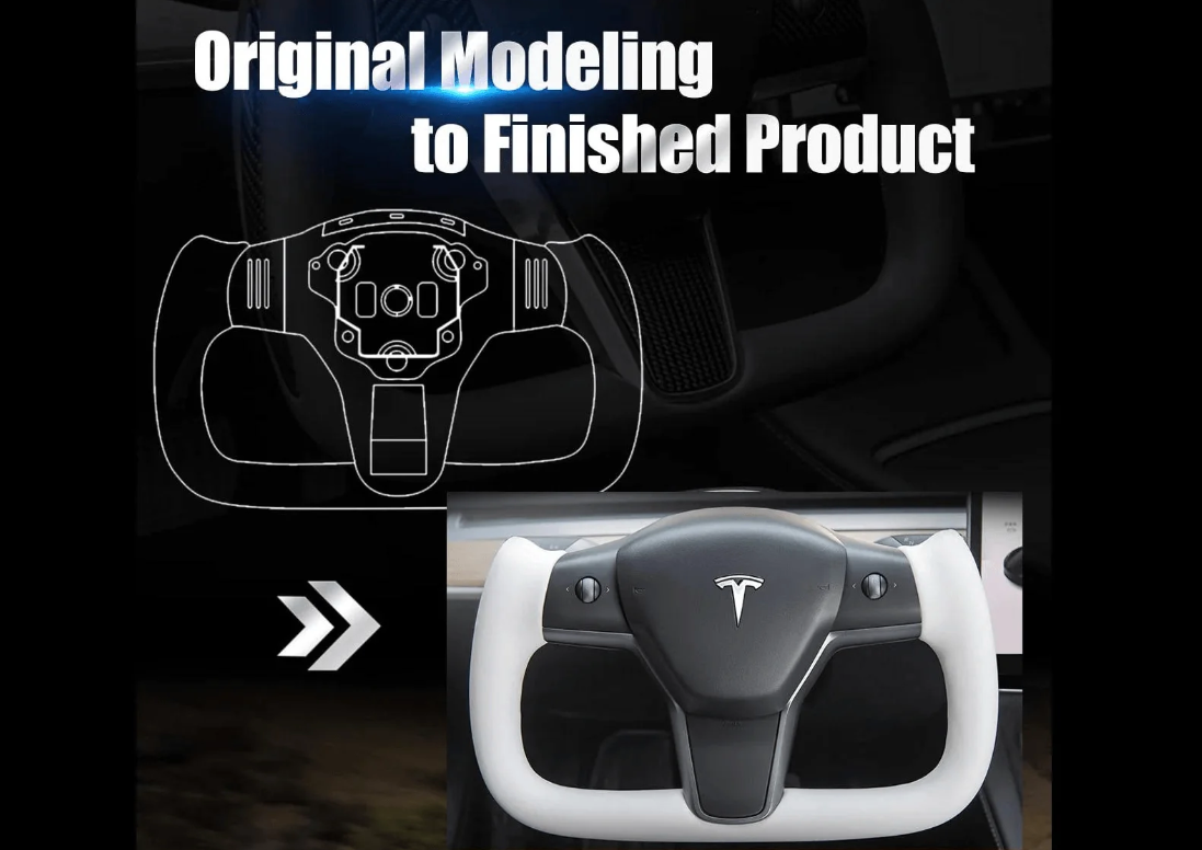 Tesla Model 3 / Y Yoke Steering Wheel Carbon Fiber Style B