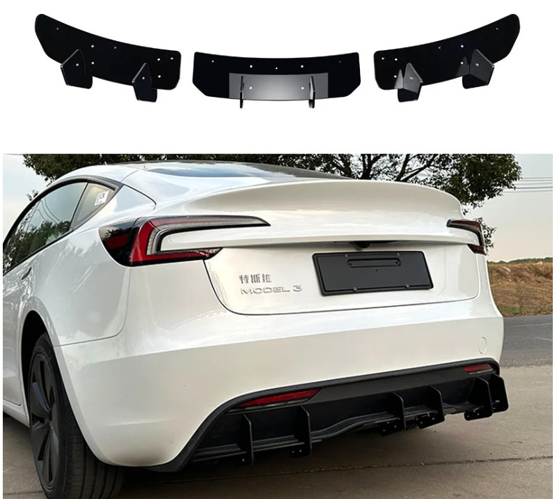 Tesla Model 3 2024+  Rear Bumper Lip Mod Diffuser Spoiler