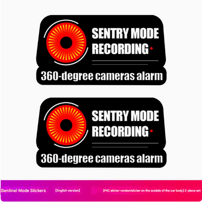 Tesla Model 3 Y S X Sentry Mode Car Sticker 2pcs