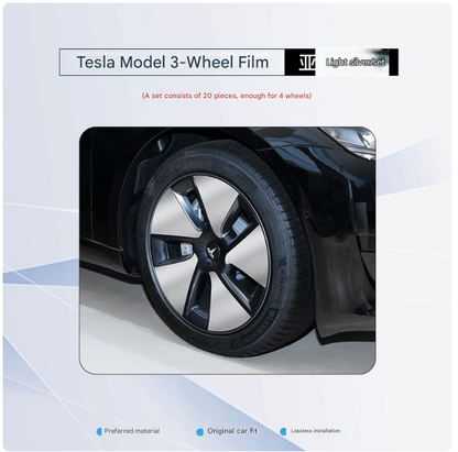 Tesla Model 3 18inch rims sticker Matte sliver