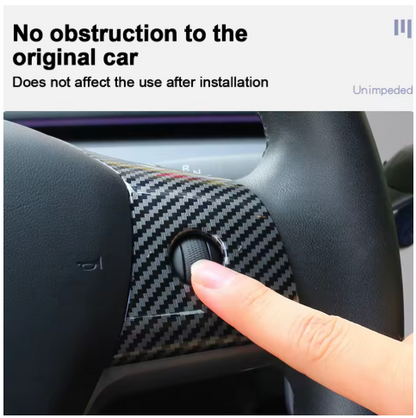 Tesla Model 3/Y Gloss Carbon Fiber Steering Wheel Decorative Patch Stick