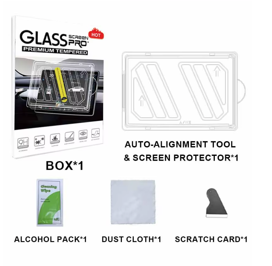 Tesla Model 3 Model Y  Matte Tempered Glass 9H Anti-Glare Screen Protector