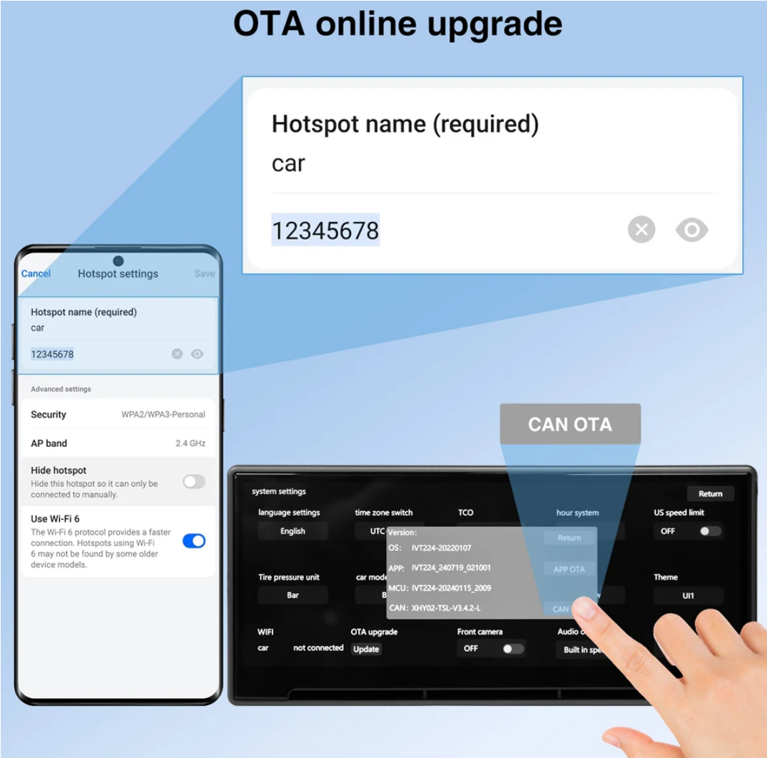 Model 3 Y F9 9-Inch Dashboard  Air vent Head Up Display