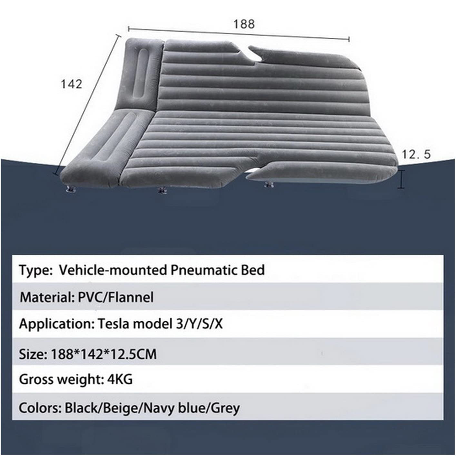 Tesla Model 3, Y, S, X Inflatable Air Mattress Portable Camping Bed –  Lakeview
