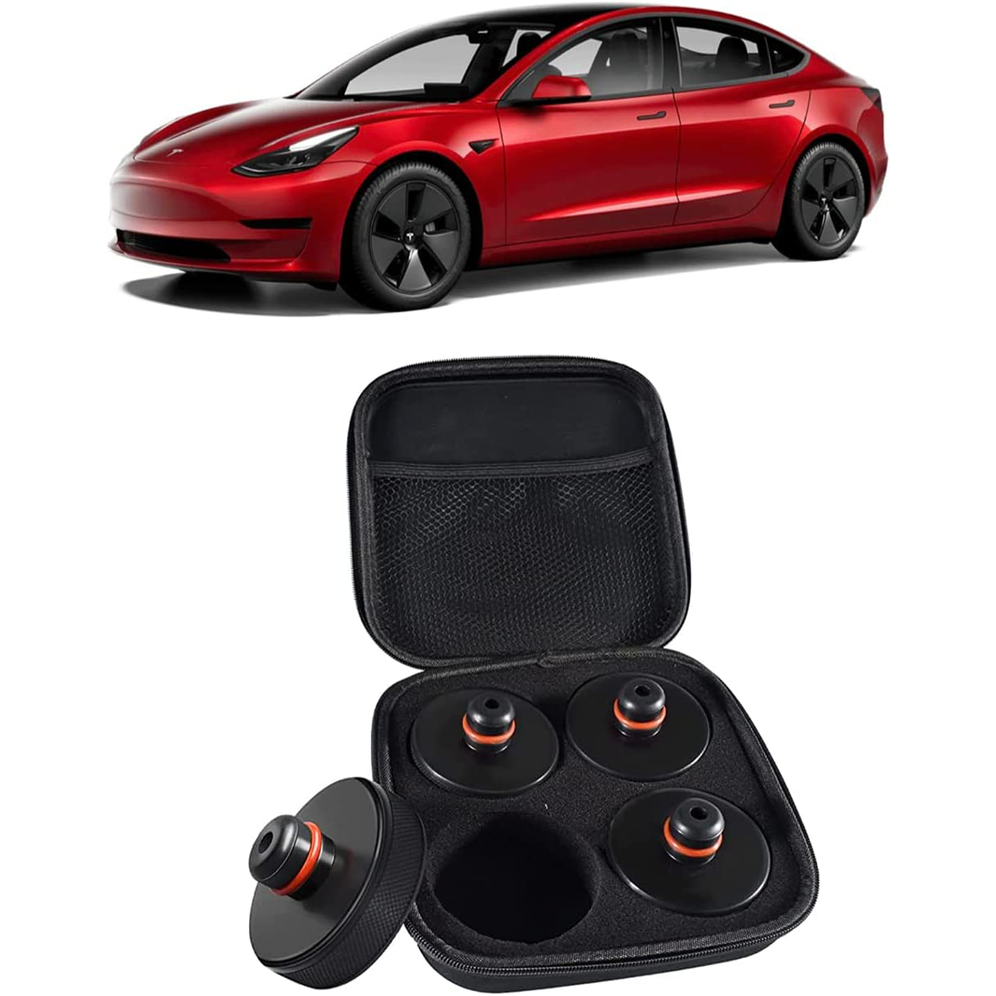 Tesla Model S 3 X Y Rubber Lifting Jack pad with Storage Case