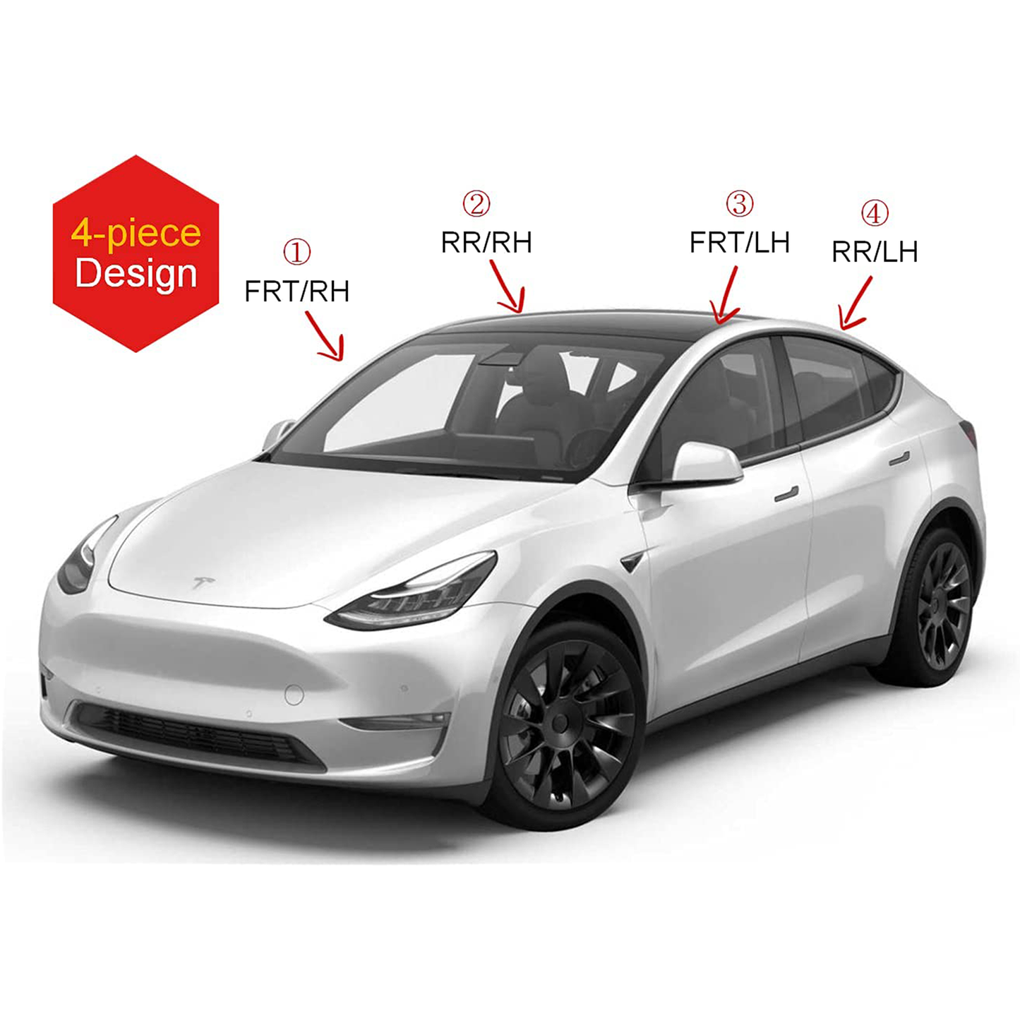 Tesla Model Y Side Window Deflector Vent Visors Matte black