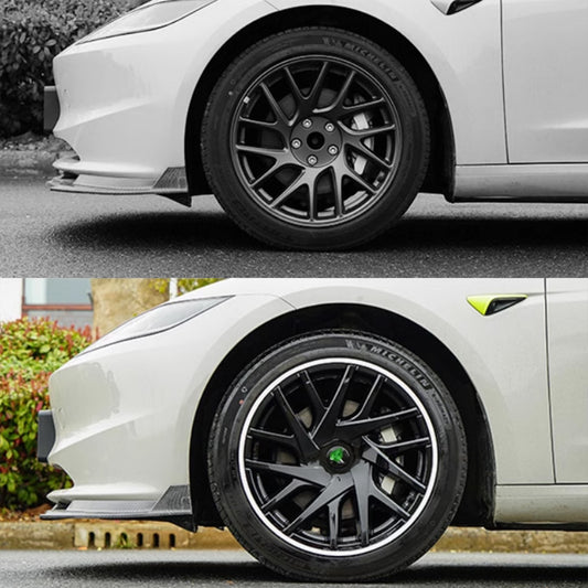 Tesla Model 3 Highland Black and White Rims Cover 18inch 4PCS/Set Full Cover Protecting Hub