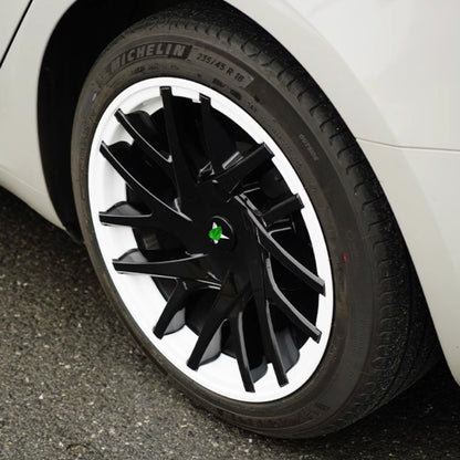 Tesla Model 3 Highland Black and White Rims Cover 18inch 4PCS/Set Full Cover Protecting Hub