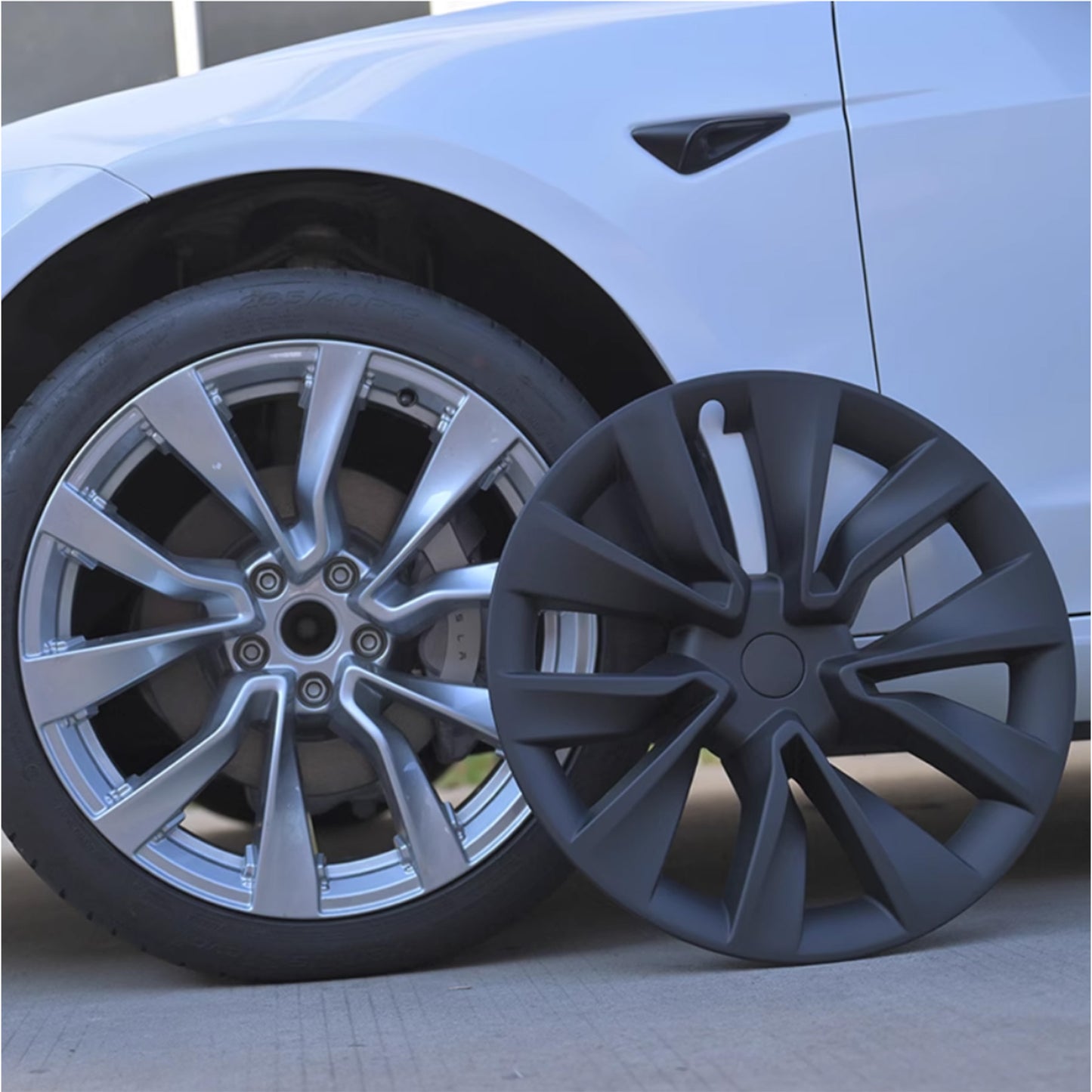 Tesla Model 3 Highland Matte Black Rims Cover 19inch 4PCS/Set Full Cover Protecting Hub