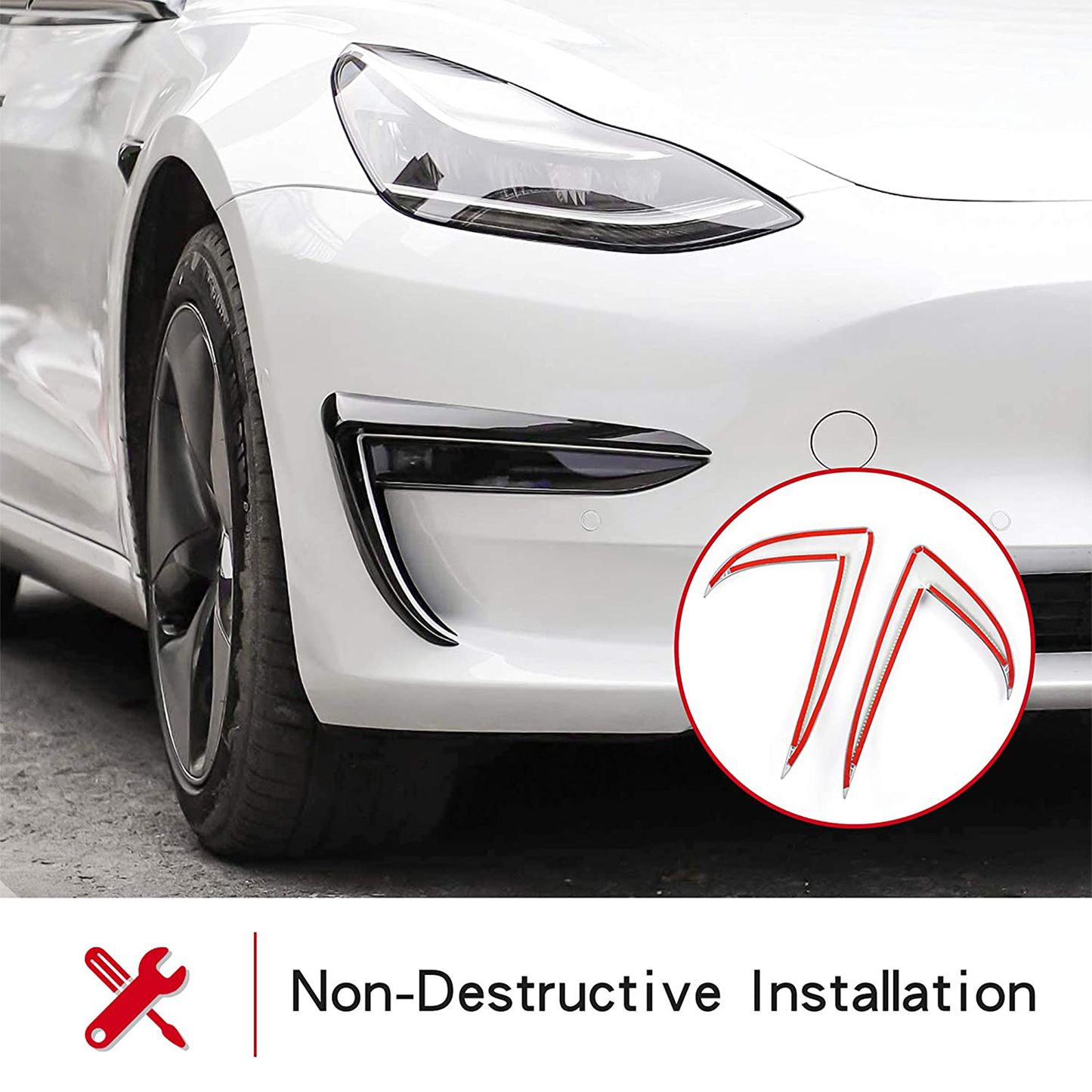 Tesla Model 3 Front fog light trim cover