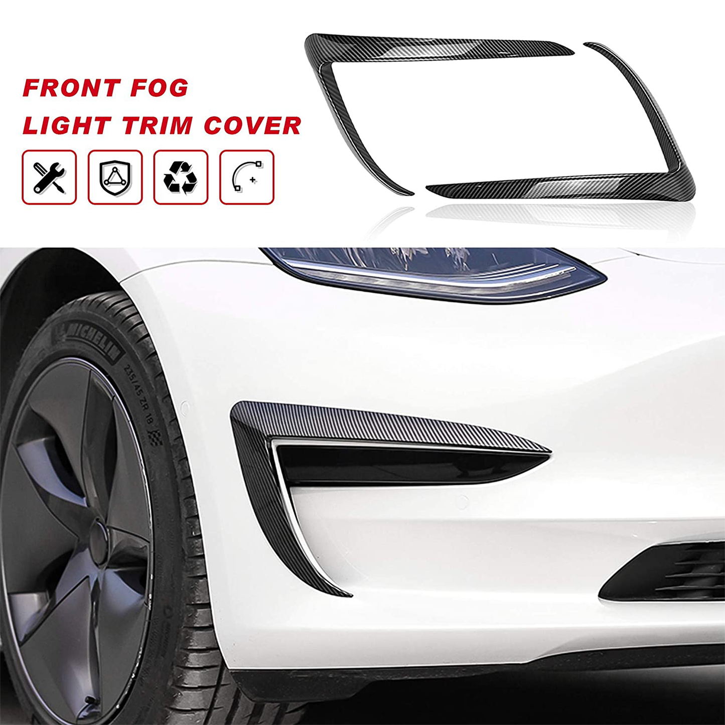 Tesla Model 3 Front fog light trim cover