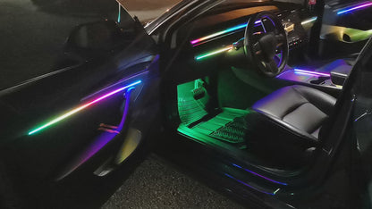 Model 3 Model Y All Around Acrylic Ambient Lights Auto ON Off with installation V4D