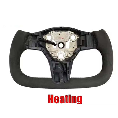 Tesla Model 3 / Y Yoke Steering Wheel Standard Style 35cm Black / White / Alcantara